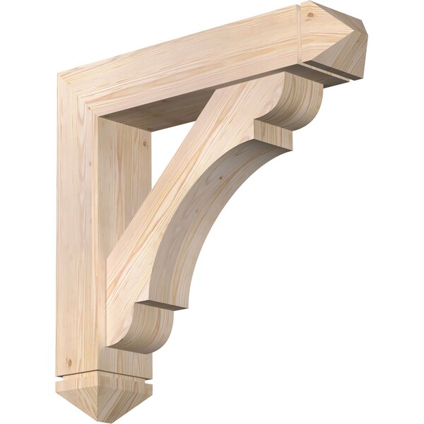 Ekena Millwork Olympic Arts and Crafts Smooth Bracket w/ Offset Brace, Douglas Fir, 7 1/2"W x 34"D x 34"H BKT0806X34X34OLY03SDF - main